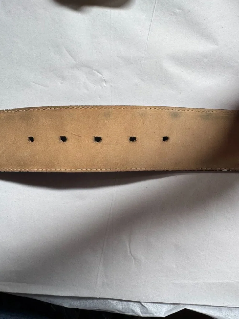 Lord and Taylor Vintage Black Suede Leather Belt With Gold-Tone Buckle Medium Ge